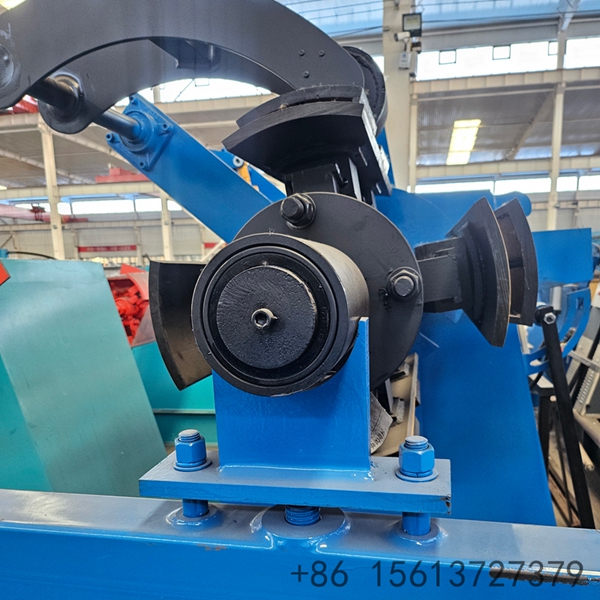 Heavy-duty Coil Decoiler Uncoiler Machine front view, featuring a robust steel frame for stable metal coil unwinding in industrial production.