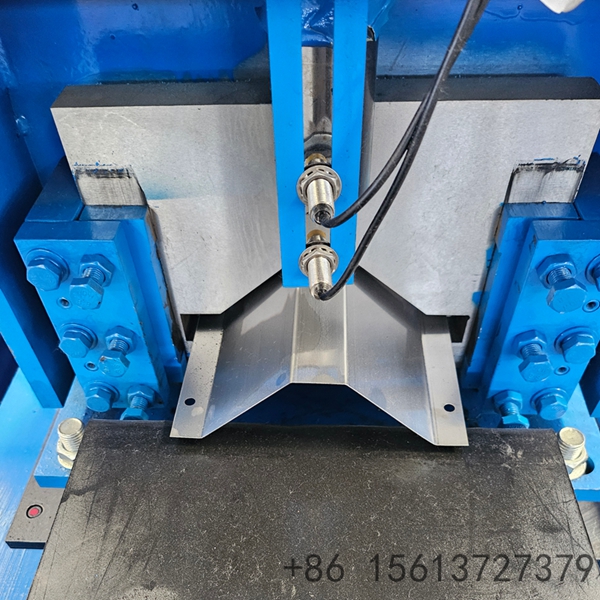 High-precision cold roll forming machine for roof ridge caps, equipped with a PLC control system for accurate size adjustment and customized metal roofing systems.