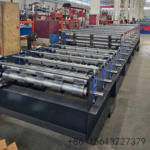 Double-layer roll forming equipment showing the precise lamination process.