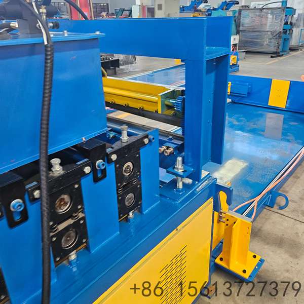 Modern metalworking station equipped with PLC touch screen and electrical control cabinets.
