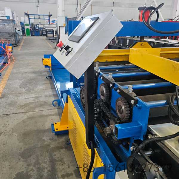 Wide-angle view of a large-scale cut-to-length shearing production line in operation.