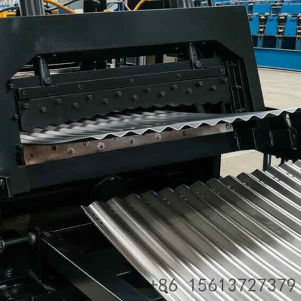 Automated corrugated silo panel forming line producing high-strength metal sheets for agricultural grain storage systems.