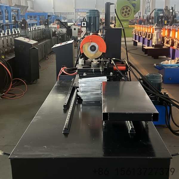 Professional light frame roll forming equipment demonstrating the transformation of flat metal coils into finished lamp housings.