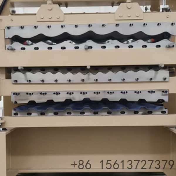 Modern triple-layer roll former with digital PLC control panel ensuring accurate dimensions for multi-deck steel roof tiles.