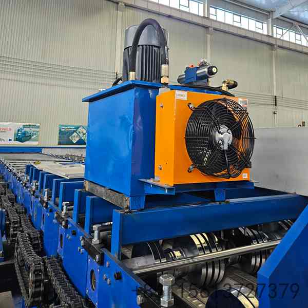 Robust welded steel frame structure of the floor decking machine ensuring maximum stability during operation