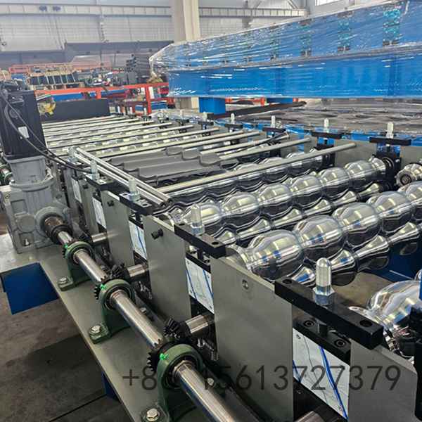 Automatic 830 glazed tile roofing sheet roll forming machine designed for manufacturing elegant metal roof panels