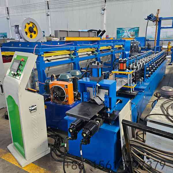 Industrial-grade Ridge Cap Roll Forming Machine for roof accessories, featuring a heavy-duty steel frame for high-strength metal roofing production.