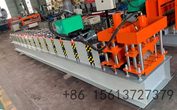 Automatic colored steel galvanized ridge cap roll forming machine designed for continuous metal roof cap production