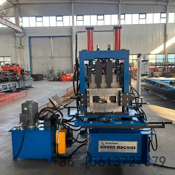 Robust industrial machinery for manufacturing durable C channel purlins with continuous feeding, punching, and cutting mechanisms.