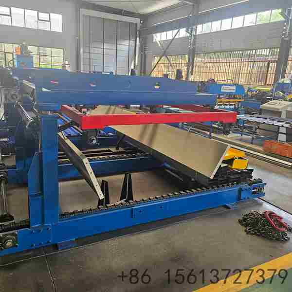 Precision roll forming station with multiple roller stations ensuring accurate palletizer upright profile shaping