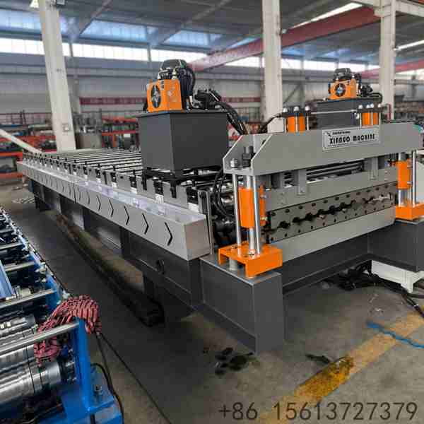 C18 trapezoidal roll forming machine designed for high-volume steel roofing panel manufacturing