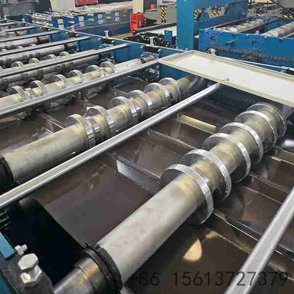 Heavy-duty-820-glazed-tile-roll-former-base-built-on-reinforced-H-beam-steel-for-maximum-stability