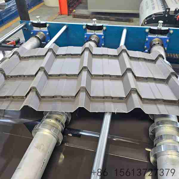 Heavy-duty-architectural-820-tile-roll-former-base-built-on-reinforced-H-beam-steel-for-stability