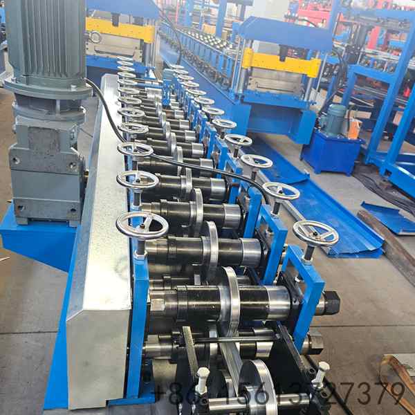 Clip in ceiling keel roll forming machine on the factory floor set up for a suspended ceiling carrier keel