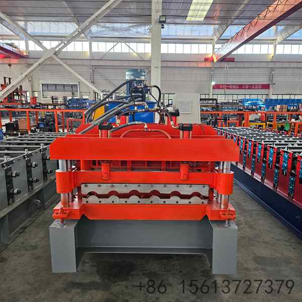 automatic 6 rib trapezoidal metal roof panel making machine with PLC control and hydraulic cutting