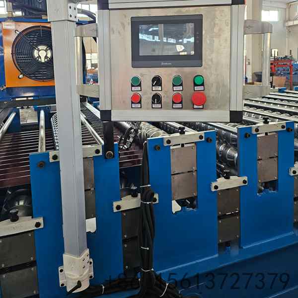 PLC touch screen controlled double layer trapezoidal corrugated machine for overseas customer operation